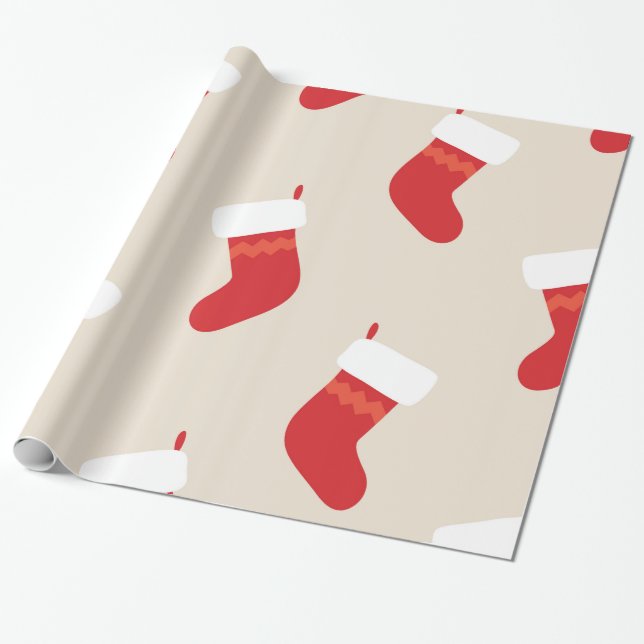 Julstrumpor Tomte Rustika Högtider Presentpapper (Utrullad)