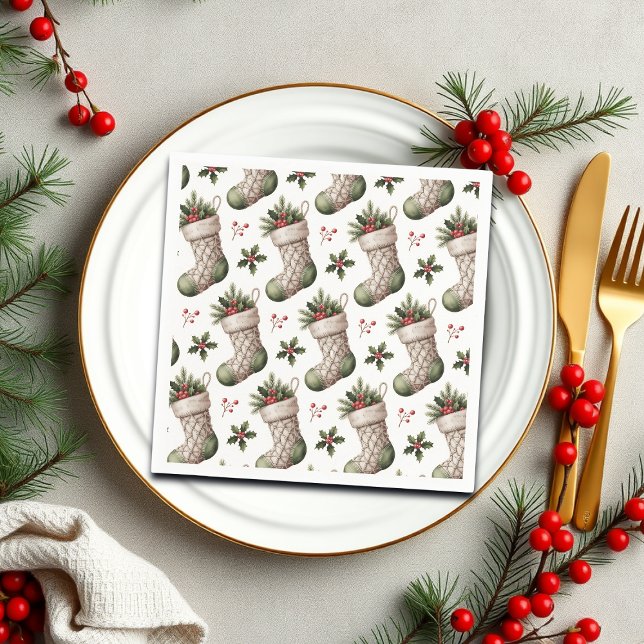 Julstrumpor Vinterbär Pappersservett (Skapare uppladdad)