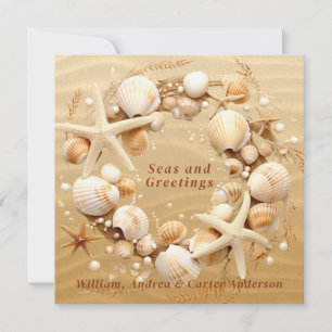 Julstrupe Tropiska Seashells Starfish Julkort