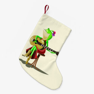 Julstuckning Frog med Guitar - Roligt Liten Julstrumpa