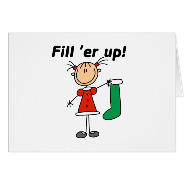 Julstuckning Fyll upp skjortor och gåvor Hälsningskort (Framsidan Horizontal)