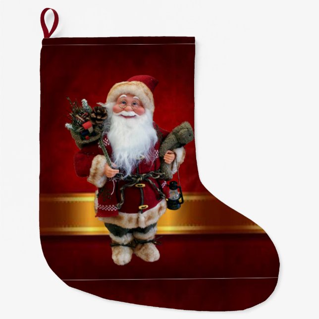 Julstuckning, tomten stor julstrumpa (Framsidan)