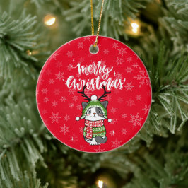 Julstuffare för Cute Cat Galore Julgransprydnad Keramik