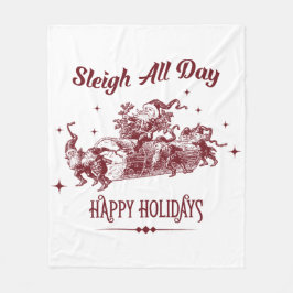 Julstuga hela dagen Vintage jul Fleecefilt