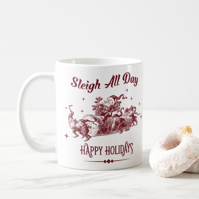 Julstuga hela dagen Vintage jul Kaffemugg (Med munk)