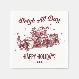 Julstuga hela dagen Vintage jul Pappersservett