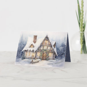 Julstugan i Snöflingor Helgkort