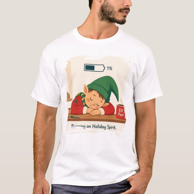 Julstugande design med alv t shirt (Framsida)