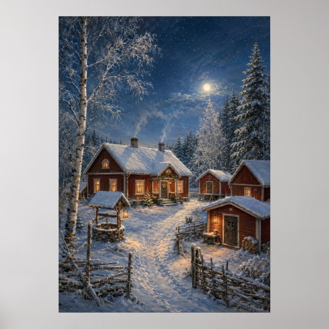 Julstuge By II - Vintergård Poster (Framsidan)