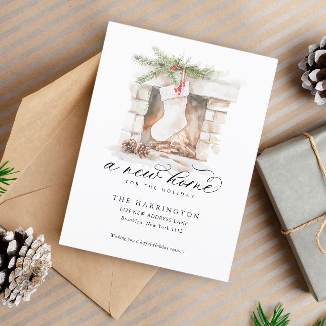 Julstugering - en ny Flytta för hemkalligrafi Helg Vykort (Skapare uppladdad)