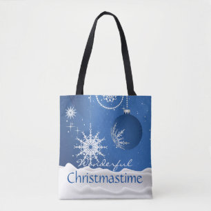 Julstund Snöflingaornament Totebag Tygkasse