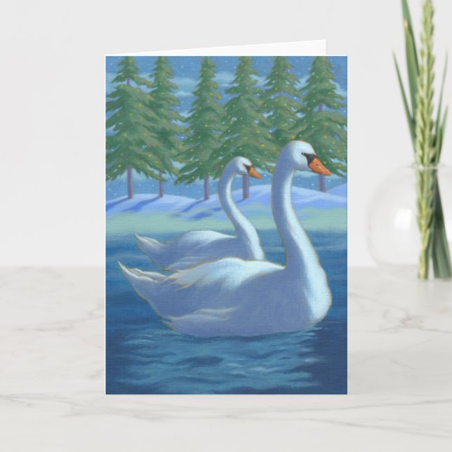 Julsvanar Helgkort (Framsida)