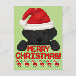 Julsvart labrador Puppy! Helg Vykort