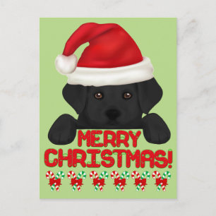 Julsvart labrador Puppy! Helg Vykort