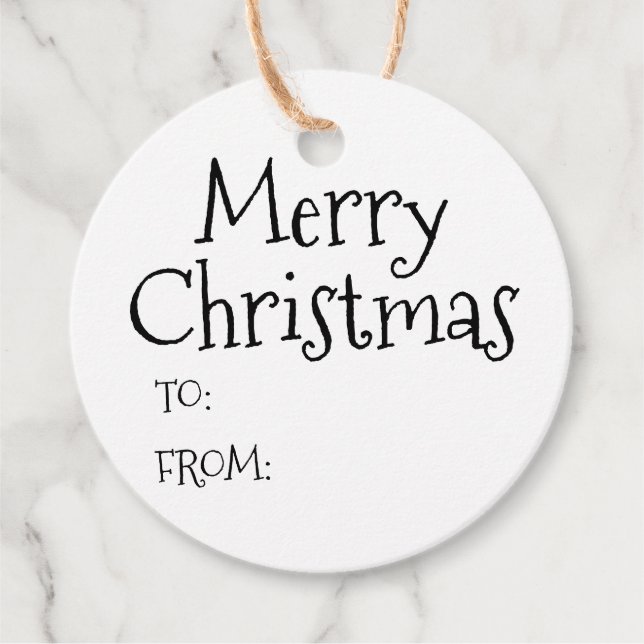 Julsvart vit till från blank söt gåvor etiketter (Framsida)