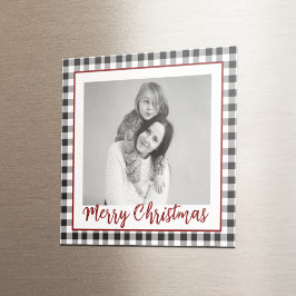 Julsvartvitt - utcheckat foto magnet