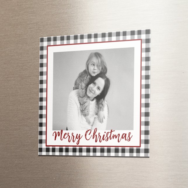 Julsvartvitt - utcheckat foto magnet (Skapare uppladdad)