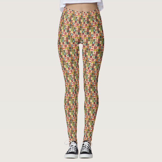 Julsymboler Helgdag Leggings (Framsida)