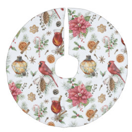 Julsymboler Mönster Kardinal, Poinsettia Julgransmatta Fusklinne