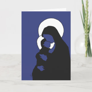 Julsymbolskort - Mary och baby Jesus Helgkort