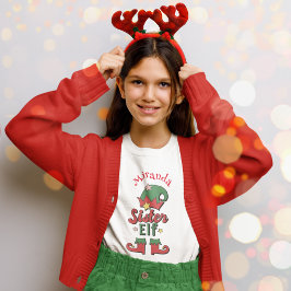 Julsyster Elf skräddarsydd t-shirt för flicka