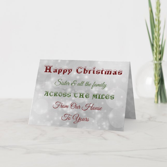 Julsyster och hela familjen kort (Framsida)