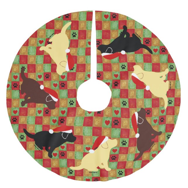 JultäckeLabrador valpar Julgransmatta Borstad Polyester (Framsidan)