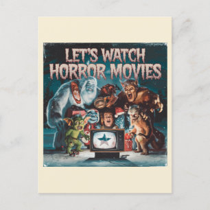 jultal Retro Horror Movies Vykort