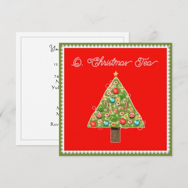 Jultea-inbjudningar Inbjudningar (Fram/baksida)
