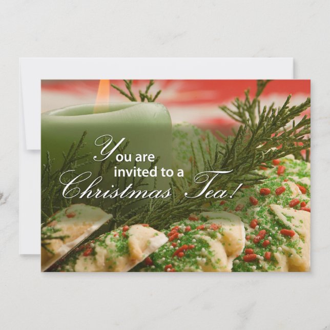 Jultea Party, Cookies, Gräs Bran Inbjudningar (Framsida)