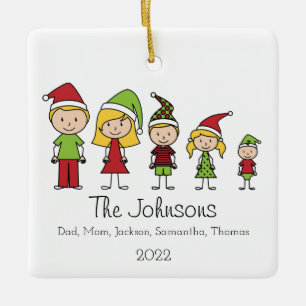 Jultecken för Family Cute Personlig Julgransprydnad Keramik