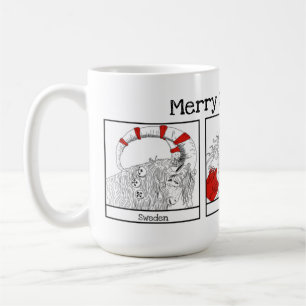 Jultecken, Värld runt Illustration Kaffemugg