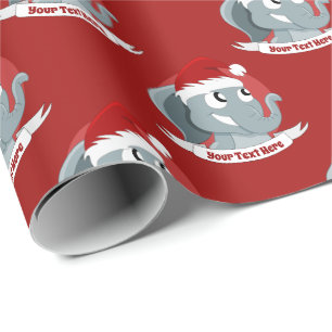 Jultecknad med en gullig elefant presentpapper