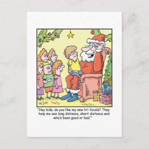 Jultecknad om Santas nya exponeringsglas Helg Vykort