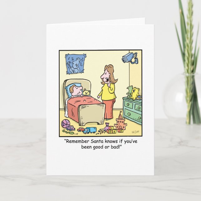 JultecknadSantas hålla ögonen på Helgkort (Framsida)