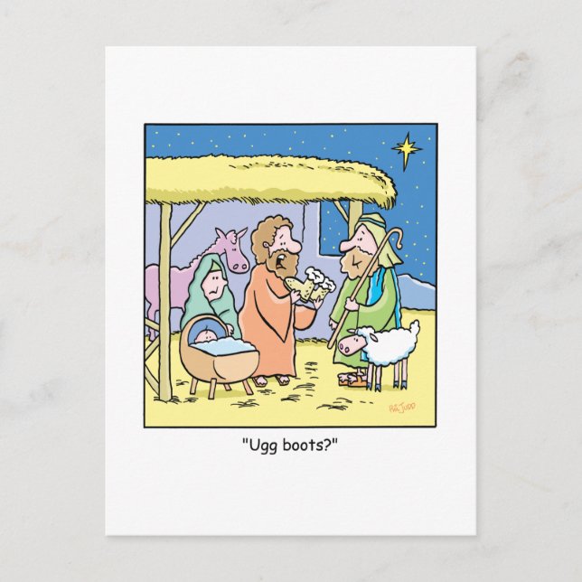 JultecknadUgg kängor Helg Vykort (Framsida)