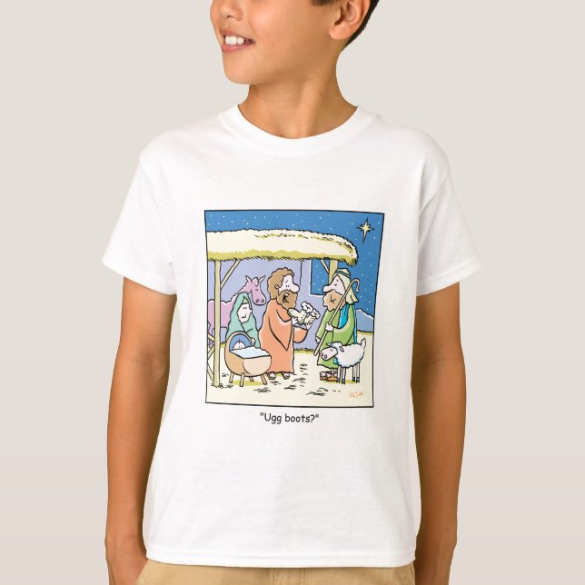 JultecknadUgg kängor T Shirt (Framsida)