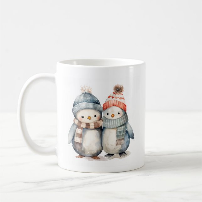 Jultecknen Penguin-kaffe Mugg (Vänster)