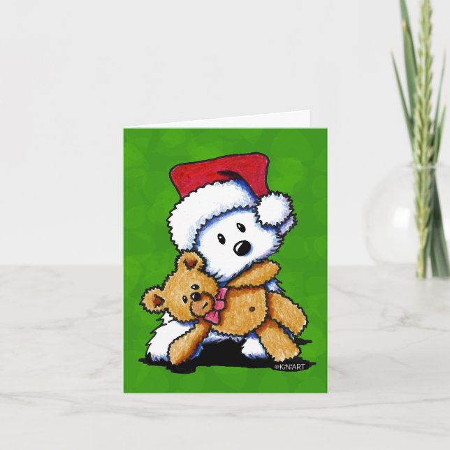 JulTeddybear Westie kort (Framsida)