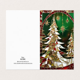 Jultema Brutet glas i Träd Snö Kort