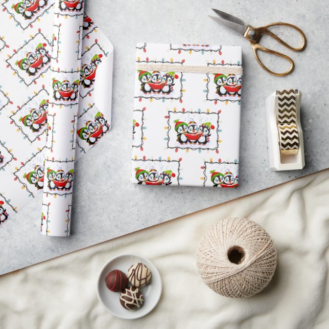 Jultema "Cute Pingouin" Presentpapper (Hantverk)