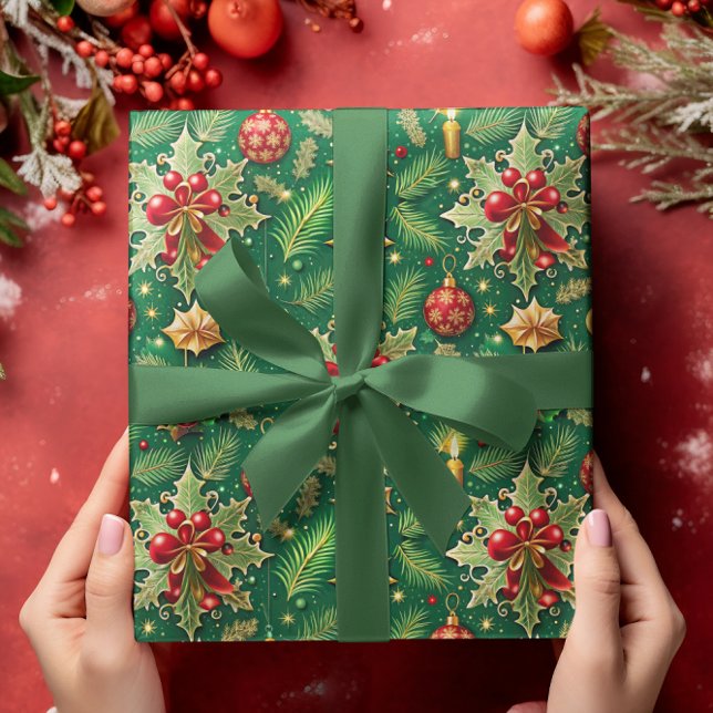 Jultema Festive Colorful Mönster Presentpapper (Skapare uppladdad)
