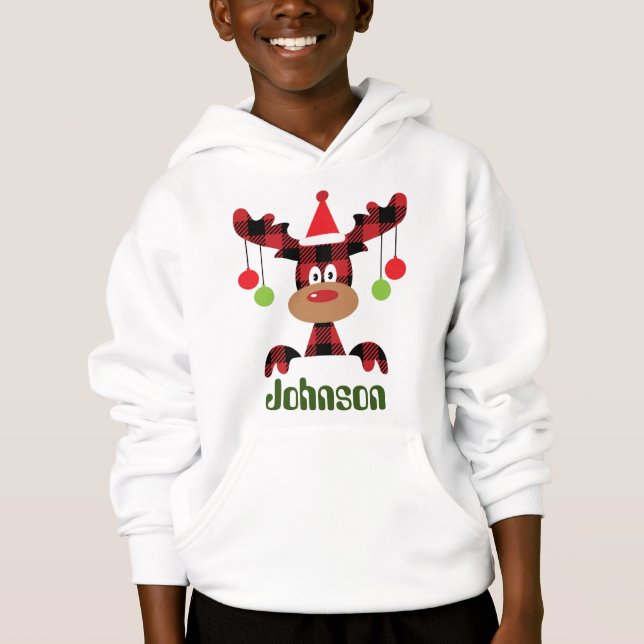 Jultema för Cute och lustiga röda renar T Shirt (Framsida)