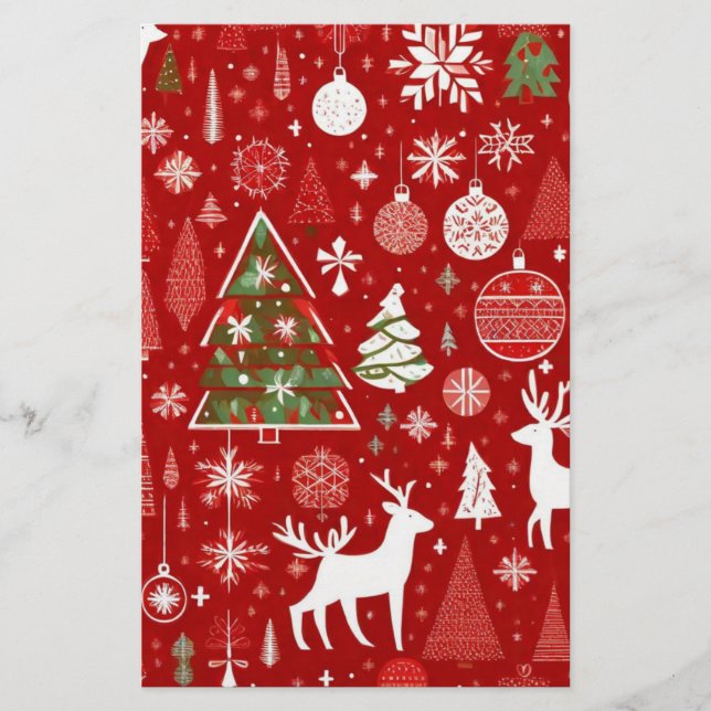 Jultema Julgranar snowflake Brevpapper (Framsida)