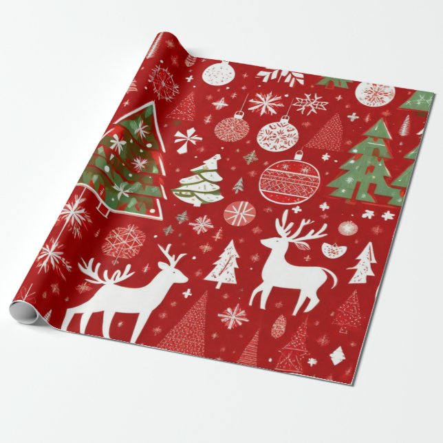 Jultema Julgranar snowflake Gift Märkre Presentpapper (Utrullad)