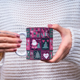 Jultema Lila och rosa God jul Kaffemugg