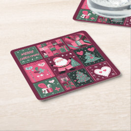 Jultema Lila och rosa God jul Underlägg Papper Kvadrat