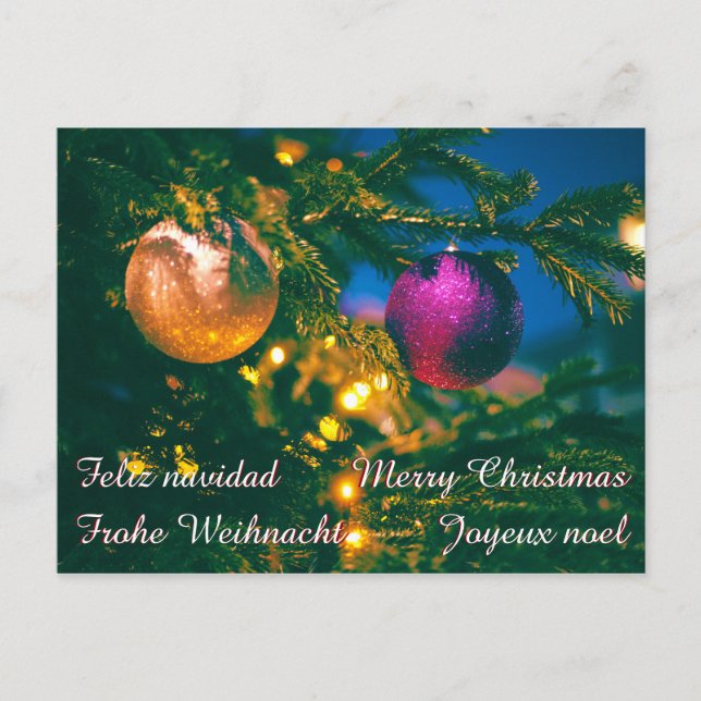 Jultema med 2 jul boll.. vykort (Framsida)