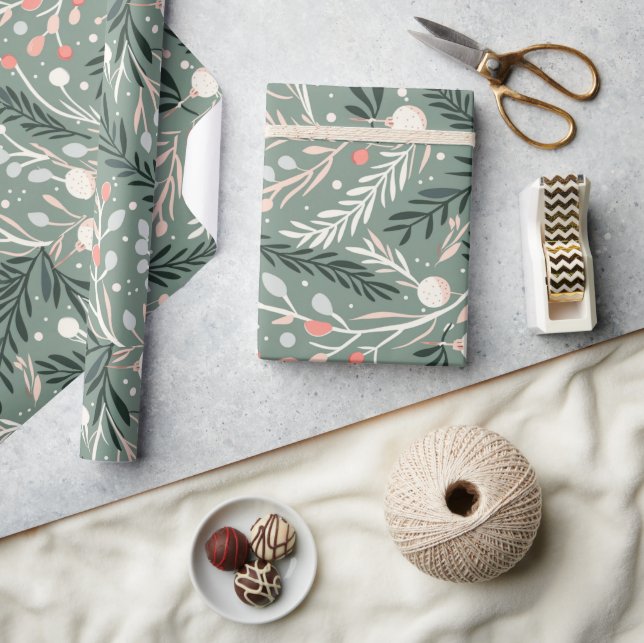 Jultema mönster helgdag simboler presentpapper (Hantverk)