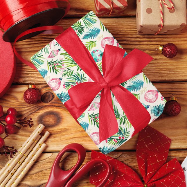 Jultema mönster prydnadsgrej presentpapper (Skapare uppladdad)